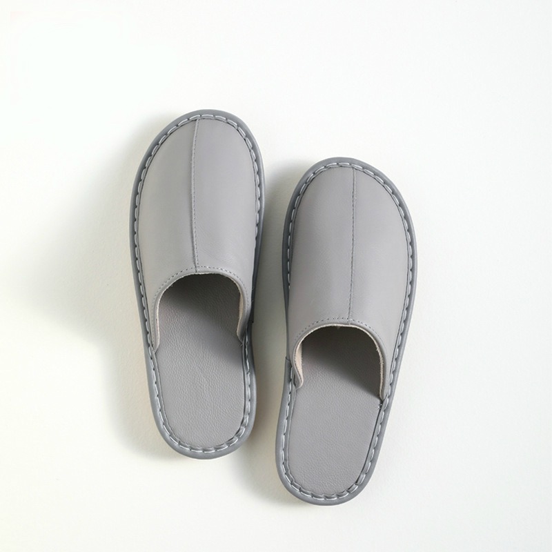 Leather slippers with a soft and lightweight top layer made of cowhide, convenient to wear in spring and autumn for home use