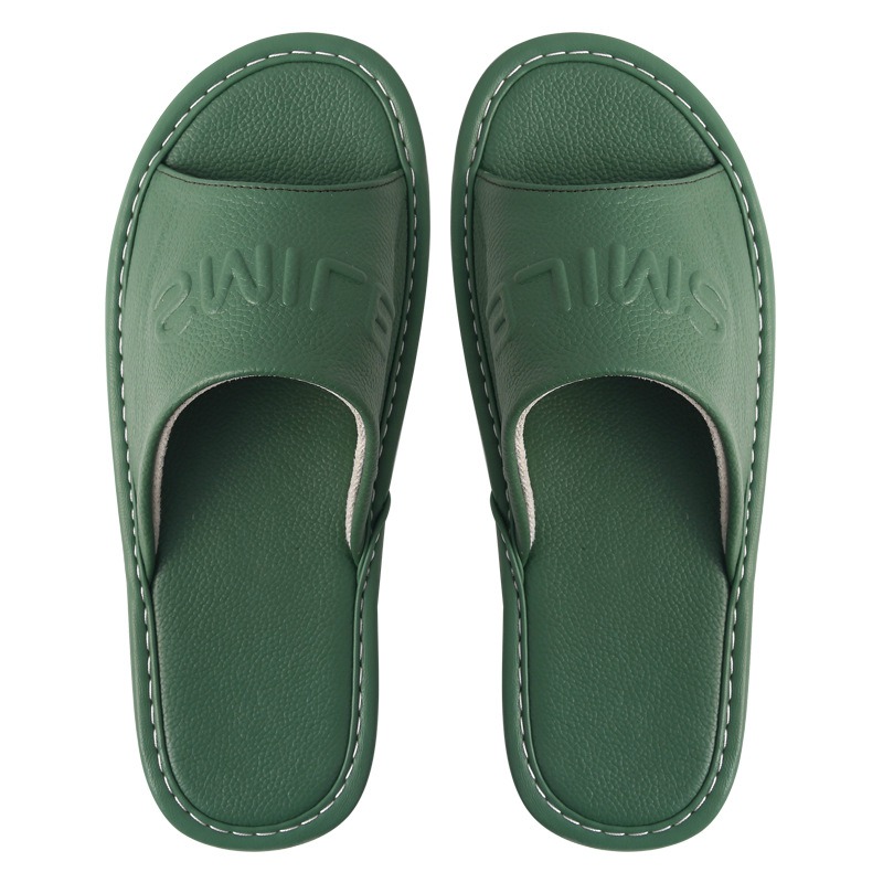 Leather slippers with a soft and lightweight top layer made of cowhide, convenient to wear in summer at home