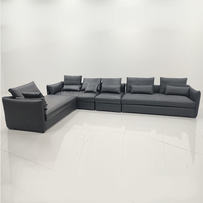 Chanel-style genuine leather sofa
